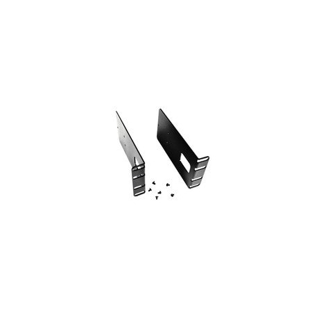 Cable Wholesale 2U 19 inch Flush Mount Rack Adapter Brackets (Pair) in Black Powder Coat 68F1-19020